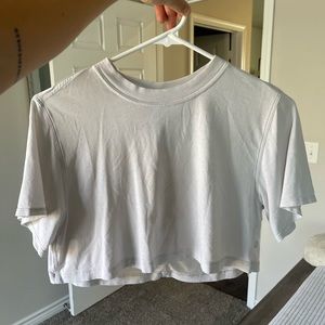 Lululemon All Yours Cropped Tshirt- size 2- cream